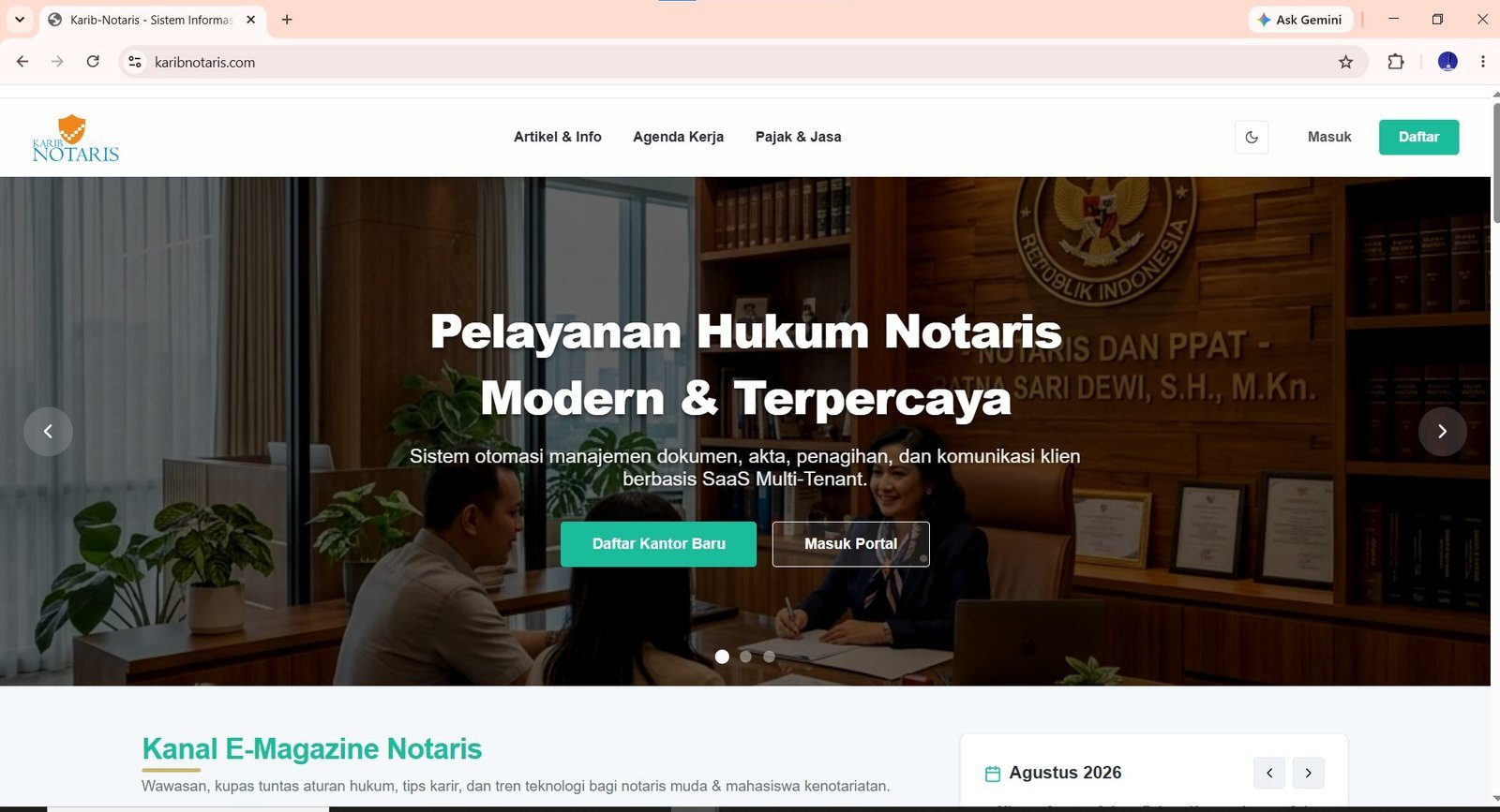 KaribNotaris.com SaaS CRM Notaris & PPAT